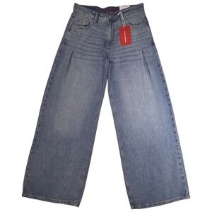 Lucky Brand Womens Jeans Size 6/28 Denim Palazzo Pleated Wide Leg Rigid Mid Rise